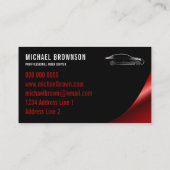 Autotreiber Schwarzer Bordeaux Auto Miete Visitenkarte (Rückseite)