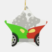 Autounfall Keramik Ornament (Vorne)