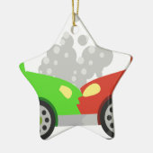 Autounfall Keramik Ornament (Links)