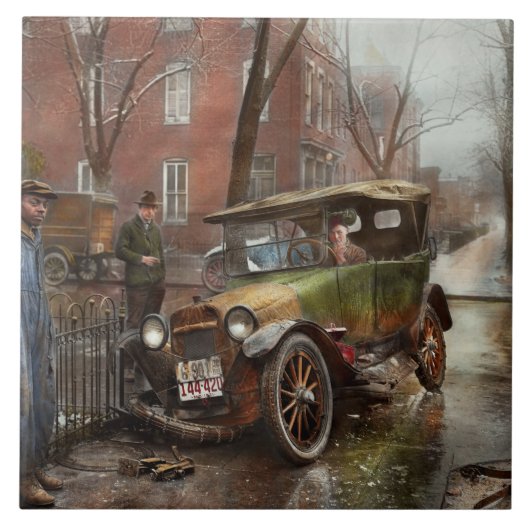 Autounfall - passen Sie für Eis 1921 auf Fliese (Vorderseite)