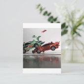 Autounfall Postkarte (Stehend Vorderseite)