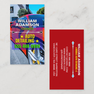 Autoverkauf, Auto-Reparatur, Red Cool Auto-Aufbere Visitenkarte