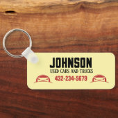 Autoverkäufer oder Gebrauchtwagenlohn Schlüsselanhänger (Rückseite)