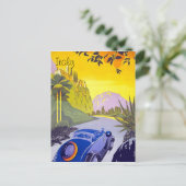 Autoverkehr durch Italien, Vintage Postkarte (Stehend Vorderseite)