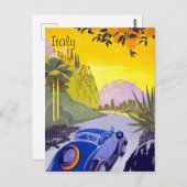 Autoverkehr durch Italien, Vintage Postkarte (Vorne/Hinten)