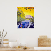 Autoverkehr durch Italien, Vintage Reiseplakat Poster (Küche)