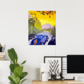 Autoverkehr durch Italien, Vintage Reiseplakat Poster (Heimbüro)