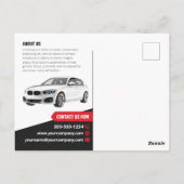 Autovermietung Mietwagen für Augenfänger Postkarte (Rückseite)