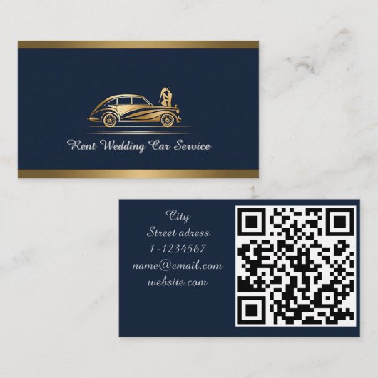 Autovermietung QR-Code beruflich Visitenkarte (Vorne/Hinten)