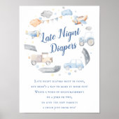 Autovermietung Spätnachtswaschmaschine Baby Dusche Poster (Vorne)