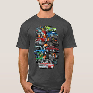 Autowahn Muscle Cars Klassische Autos und Hotrods  T-Shirt