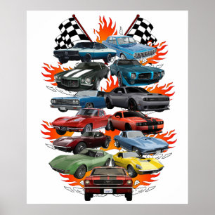 Autowahn! Muscle Cars, Oldtimer und Hot Rods Poster