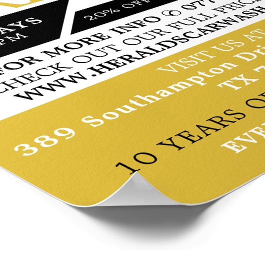 Autowasch, Auto abwaschen, Reinigungsservice Werbu Poster (Ecke)