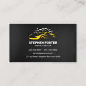 Autowasch und Auto mit Angaben zum Wassertropfen s Visitenkarte (Rückseite)