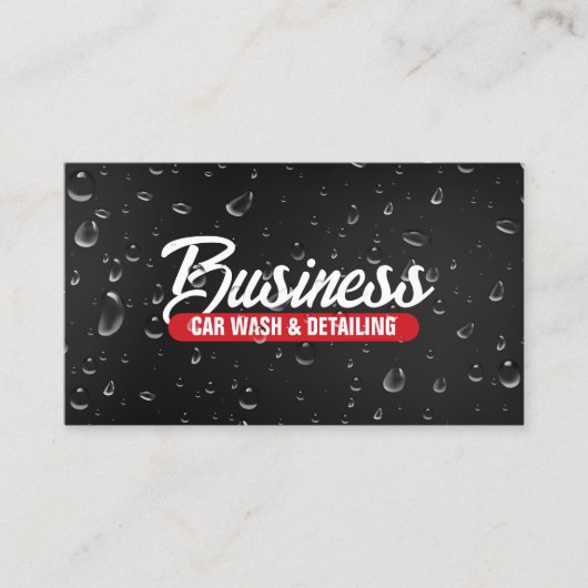 Autowasch und Auto mit Angaben zum Wassertropfen S Visitenkarte (Vorderseite)