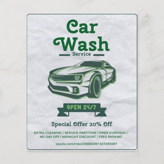 Autowaschangebot 24/7 flyer (Vorne)