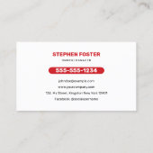 Autowaschanlage Auto für die Autoreinigung mit Ang Visitenkarte (Rückseite)