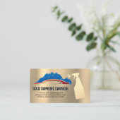 Autowaschanlagen | Gold Metallic Visitenkarte (Stehend Vorderseite)