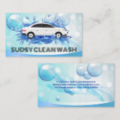 Autowaschblasen | Soap Suds Splash Hintergrund Visitenkarte (Vorne/Hinten)