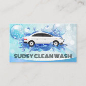 Autowaschblasen | Soap Suds Splash Hintergrund Visitenkarte (Vorderseite)