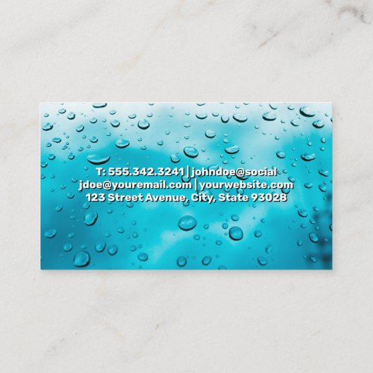 Autowaschblasen | Wasserperlen Visitenkarte (Rückseite)