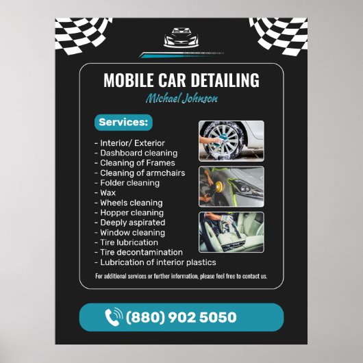 Autowäsche Auto-Detailing Poster (Vorne)