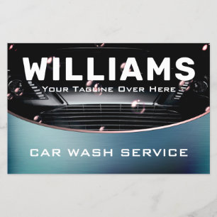 Autowäsche im modernen Metallstil Flyer