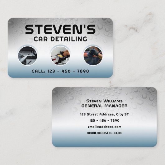 Autowäsche und Angaben inspiriert Visitenkarte (Vorne/Hinten)