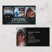 Autowäsche und Auto im Detail drei Fotos Visitenkarte (Vorne/Hinten)