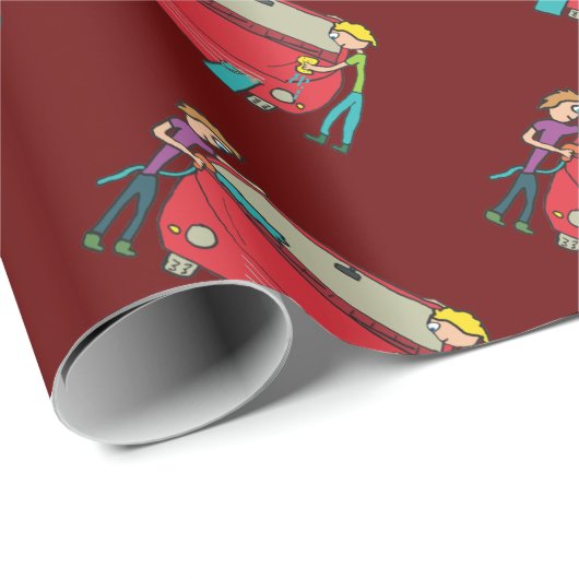 Autowaschen Geschenkpapier (Rolleneckpunkt)