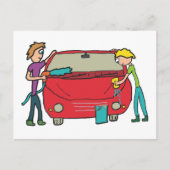 Autowaschen Postkarte (Vorderseite)