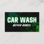 Autowaschen und Auto im Detail Grüner Neon Visitenkarte (Vorderseite)