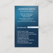 Autowaschen und Berufliche Laken im Detail Visitenkarte (Rückseite)