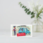 Autowaschen vor der Haustür | Funny Visitenkarte (Stehend Vorderseite)