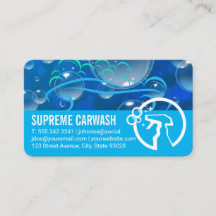 Autowaschseifenblasen Sprühflaschen-Logo Visitenkarte