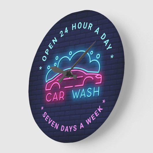 Autowash Nebel Aussehen benutzerdefinierten Text Große Wanduhr (Winkel)