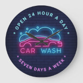 Autowash Nebel Aussehen benutzerdefinierten Text Große Wanduhr (Vorderseite)