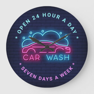 Autowash Nebel Aussehen benutzerdefinierten Text Große Wanduhr