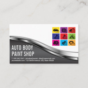 Autowerkstatt Auto-Service-Symbole Visitenkarte