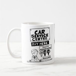 Autowerkstatt Mechaniker Stoßdämpfer Garage Kaffeetasse