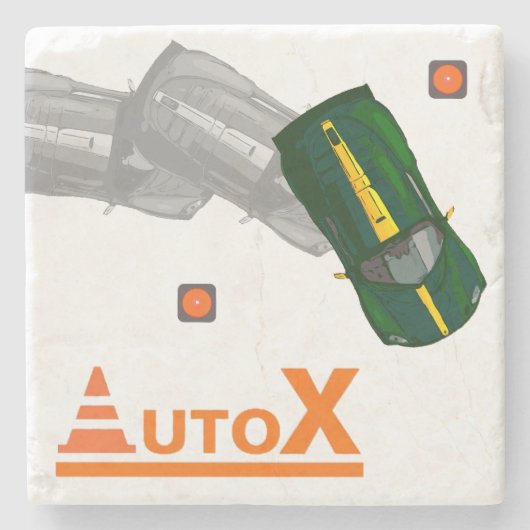 AUTOX-grün Steinuntersetzer (Vorderseite)