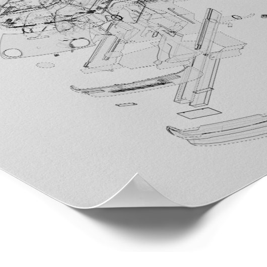 Autozam AZ-1 Blueprint 1992 Poster (Ecke)