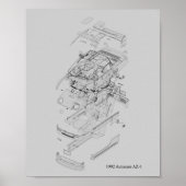 Autozam AZ-1 Blueprint 1992 Poster (Vorne)
