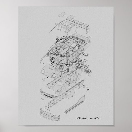 Autozam AZ-1 Blueprint 1992 Poster (Vorne)