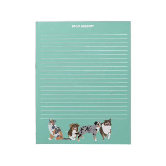 Autralian Shepherds Aussie Dogs Writer Paper Notizblock (Rotiert)