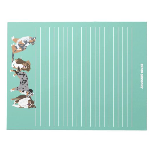 Autralian Shepherds Aussie Dogs Writer Paper Notizblock (Vorderseite)