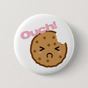 "Autsch! "sagt das Kawaii Plätzchen Button