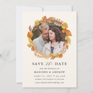 Autum-Blätter   Foto Save the Date Karte