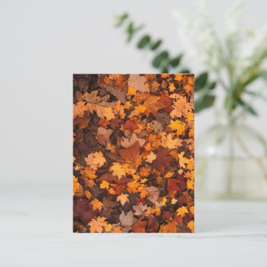 Autum-Blätter Postkarte (Stehend Vorderseite)