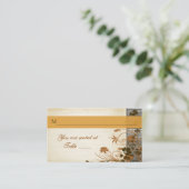 Autum Blume, IMITATE Wood Wedding Platzkarte (Stehend Vorderseite)